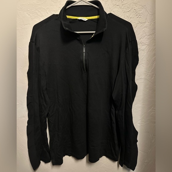 Calvin Klein Black Long Sleeve Three Quarter Zip Up - large - Picture 1 of 6